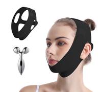 Double mentonnière avec rouleau de massage 3D, masque de levage en V, sangle de menton réglable pour amincir le visage, façonner la mâchoire, masque de menton léger et respirant, portable pour homme