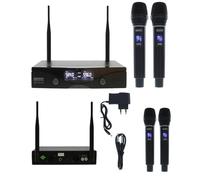 DOUBLE Micro-Main sans fil PRO UHF DJ PARTY KARAOKE 2 CANAUX Fréquences 584-608 MHz