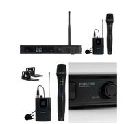 DOUBLE Micro-Main UHF PRO Diversity sans fil -émetteur de poche UHF-LCD DJ PARTY 500 canaux DSP DUO