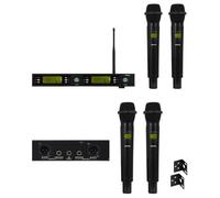 DOUBLE Micro-Main UHF PRO Diversity sans fil - UHF-LCD DJ PARTY 32 canaux DSP DUO
