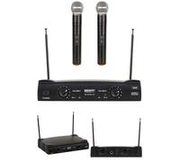 Double Micros sans fil Main DJ KARAOKE UHF 2 CANAUX - Freq 640-647.3
