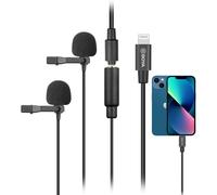 Double Microphone Lightning Lavalier Pour Iphone 11 Vlog, 20 Ft/6 M By-M2D Double Tête Micro Universel Avec Adaptateur Lightning Pour Iphone 11 10 X 8 7 Mac Youtube Video Facebook Live[X578]