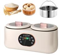 Double Mijoteuse, Cuiseur à Riz électrique 1,8 L + 1,8 L Avec Double Casseroles, Affichage Numérique, Cage En Acier, Marmite 6 Fonctions Avec Minuterie, Fonction Maintien Au Chaud