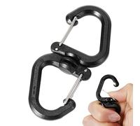 Double mousqueton rotatif à 360° | Mousqueton résistant | Clip pour mousqueton grand | Clip pivotant extérieur | Crochets à chaîne portables, mousquetons porte-clés pour sac à dos multi-usages