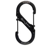 DOUBLE MOUSQUETON S-BINER SIDELOCK T. 4, NOIR NITE IZE