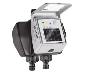 Double myAquaSolar Claber, Programmeur de Robinet à Deux Voies avec Panneau photovoltaïque