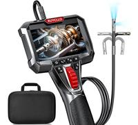 Double Objectif Caméra Endoscopique Industrielle avec Lumière, 1920P HD avec Tête Articulée Ø6,5mm 210°, Étanche IP67, Carte SD 32 Go Incluse - pour Mécanique Auto, Tuyauterie, Maintenance Technique