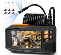 [Double Objectif] Ennovor Camera Endoscopique avec Écran et Lumière, 1920P HD Camera Inspection Canalisation, Écran IPS 4,3 Pouces et 8 LED Réglables, No App No WiFi Caméra Câble Semi-Rigide 5M