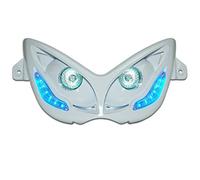DOUBLE OPTIQUE REPLAY RR8 POUR MBK 50 NITRO 1997>2012-YAMAHA 50 AEROX 1997>2012 BLANC AVEC LEDS BLEU