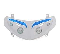 DOUBLE OPTIQUE REPLAY RR8 POUR PEUGEOT 50 SPEEDFIGHT-II BLANC AVEC LEDS BLEU **