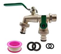 Double outlet Garden Tap avec 1/2 entrée et deux robinets extérieurs à l'extérieur de la sortie 3/4, en alliage zinc double robinet extérieur pour le jardin, industrie ménage
