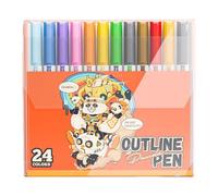 Double Outline Markers, Paint Pen Set, Drawing Doodle Outline Markers