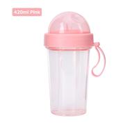 Double Paille 420/600ml, Bouteille D'eau Portable, Double Paille Séparée, Bouteille D'eau Et De Boisson En Plastique Pour Le Sport