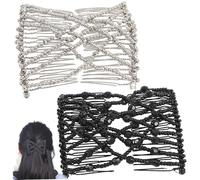 Double peigne de cheveux diapositives pour femmes, 2pcs Stretch Per perled Clips de peigne, 3x3, 7 pouces accessoires cheveux bricolage pour les femmes pour pour filles