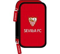 Plumier Double - Safta - Sevilla Fútbol Club - Noir Rouge - 12.5 X 19.5 X 4 Cm - 28 Pièces
