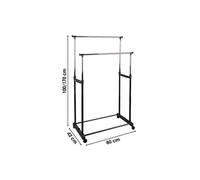 - Double penderie mobile Pendo - L. 80 x H. 170 cm - Noir - Pendo