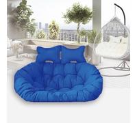 Double People Coussin de balancelle lavable à suspendre pour chaise hamac 2 places imperméable avec 2 oreillers amovibles pour la relaxation extérieure et intérieure