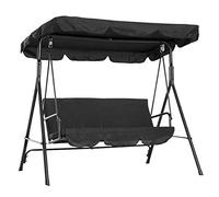 Double Personnes Jardin extérieur étanche balançoire Parasol Couverture auvent Ombre Tissu 142x120x18cm (Noire)