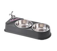 Double Pet Bowl, Stainless Steel Pet Feeder, Non-Slip Pet Bowl, Double Feeding Bowl for Cats, Non-Skid Dog Bowl, Pet Feeder for Cats and Dogs, Food and Water Bowls for Pets, Non-Skid Feeding Dish