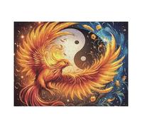 Double phénix Yin Yang Tai chi 500 Pièces Puzzle Amateur d'art en Carton Anti Déchirure Haute Qualité Animal Animal de Compagnie Difficile Niveau Expert Décoration Murale Idée Cadeau Anniversaire 500