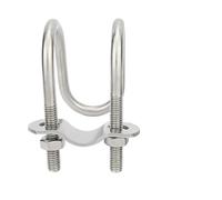 Double pince en forme de U acier inoxydable 304, vis, boulon croisé, collier serrage for tuyau spéciale, for l'aquaculture(1set M6x25x57)