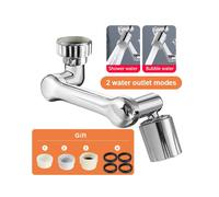 (Double pivot à 1080) Rallonge de robinet pivotante universelle à 1080 avec aérateur et douchette