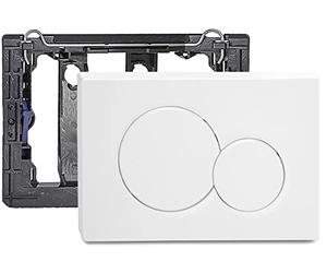 Double plaque d'actionnement avant compatible avec Geberit 115.770.11.5 - Blanc alpin