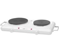 Clatronic® double plaque de cuisson pour le camping, la cuisine ou le bureau | 2 plaques Ø env. 180mm & 150mm | thermostat réglable en continu | laque résistante à la chaleur | DKP 3583