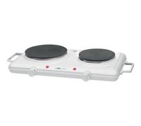Clatronic® double plaque de cuisson pour le camping, la cuisine ou le bureau | 2 plaques Ø env. 180mm & 150mm | thermostat réglable en continu | laque résistante à la chaleur | DKP 3583