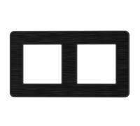 Double plaque de finition - métal noir brossé bossé - gamme Kouro - Zenitech