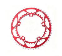 Double Plateau Aluminium 53/39T Léger pour Route 130BCD | Aluminium aviation CNC, poids 145g, compatible 9-11 vitesses, montage 5 trous, idéal route(red)
