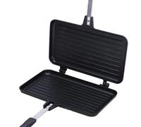 Double poêle à sandwich sans couche pour sandwichs avec poignée résistante à la chaleur | Poch pour sandwichs croustillants, grille-pain en fonte pour le petit déjeuner, sandwich, fromage, Waff