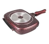 Double Poêle Sauteuse Double Face - Revêtement En Pierre - Bordeaux