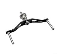 Double poignée à bascule en aluminium aéronautique 95 mm (gris) | Alliage d'aluminium aéronautique, force forgée à froid, empattement de 95 mm, compatible avec Shimano Stella, Vanquish