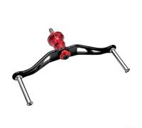 Double poignée à bascule en aluminium aéronautique 95 mm (rouge) | Alliage d'aluminium aéronautique, force forgée à froid, empattement de 95 mm, compatible avec Shimano Stella, Vanquish
