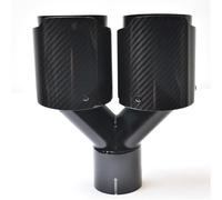 Double Pointe De Silencieux D'échappement En Acier Violet Fiber Carbone Brillante Partie Centrale Longueur Égale Tuyau D'échappement Voiture(60-89 black)