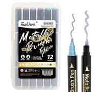 Double Pointe Marqueur En Métal Set 12 Couleurs Double Contour De Stylos De Dessin Brillante Marqueur Métallique Pen Métallique Pour Album Photo Diy Pour Bricolage Carte, Gribouillage, Dessin