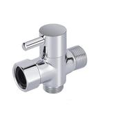 Double Pommeau de Douche Adaptateur en T for vanne de dérivation 3 voies G1/2 7/8 po for douche, connecteur robinet laiton for salle bain(7-8)