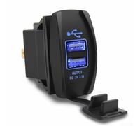 Double port de charge USB 3.1 12 V 24 V avec indicateur LED bleu intégré et interrupteur à bascule pour une utilisation automobile et bateau