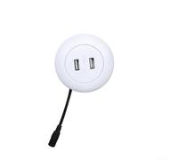 Double port de charge USB pour bureau, sortie 5 V 2 A, design intégré avec montage à vis, entrée 12-29 V CC, indicateur LED, protection contre les surcharges, multifonction pour bureau et meubles