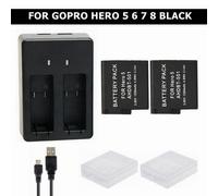 Double Port USB Double chargeur de batterie + Go Pro AHDPT-501 batterie Li-ion pour GoPro Hero 8 7 6 5 noir accessoires de caméra d'action
