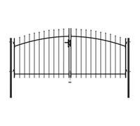 Double Portail Avec Haut Sous Forme De Lance 300 X 150 Cm