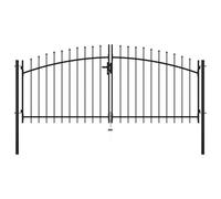 Double Portail Avec Haut Sous Forme De Lance 300 X 150 Cm