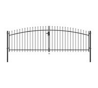 Double Portail Avec Haut Sous Forme De Lance 400 X 150 Cm