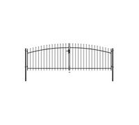 vidaXL Double Portail avec Haut sous Forme de Lance Portillon de Jardin Porte de Jardin Portillon de Patio Porte de Terrasse Extérieur 400x200 cm