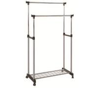 HAKU Möbel Portant alu, chromé, Gris, Plastique, métal - Dim.: L 95 cm x H 95-170 cm x P 43 cm, Style: Modern