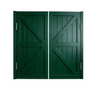 Double Porte Battante en Bois, Porte de Séparation avec Rotation à 180° et Fermeture Automatique, Portillon pour Intérieur, Couloir, Magasin, Quincaillerie Incluse(Dark Green,107x90 cm (WxH))