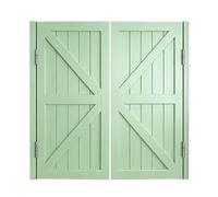 Double Porte Battante en Bois, Porte de Séparation avec Rotation à 180° et Fermeture Automatique, Portillon pour Intérieur, Couloir, Magasin, Quincaillerie Incluse(Light Green,140x100 cm (WxH))
