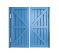 Double Porte Battante en Bois, Porte de Séparation avec Rotation à 180° et Fermeture Automatique, Portillon pour Intérieur, Couloir, Magasin, Quincaillerie Incluse(Light Blue,117x90 cm (WxH))