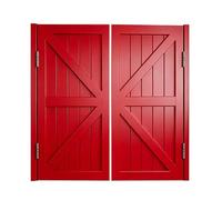 Double Porte Battante en Bois, Porte de Séparation avec Rotation à 180° et Fermeture Automatique, Portillon pour Intérieur, Couloir, Magasin, Quincaillerie Incluse(Red,89x100 cm (WxH))